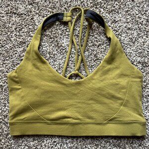 Prana Everyday Bra, sports bra, green yellow, adjustable, small, light impact